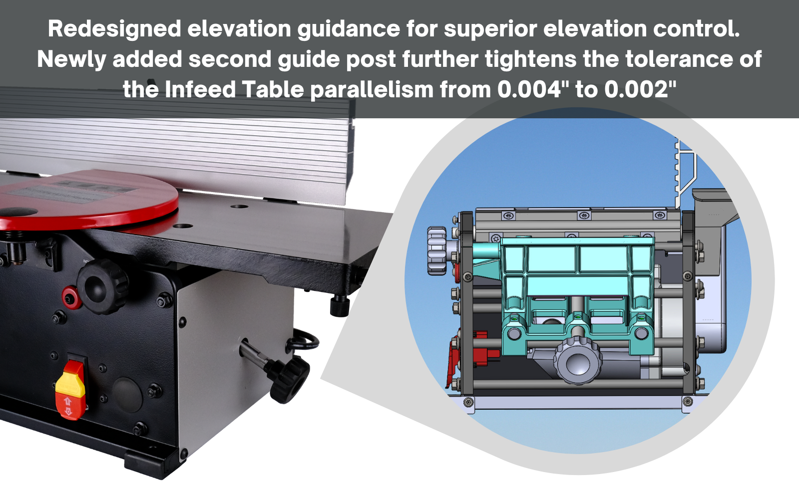 8" Spiral Cutterhead Benchtop Jointer (Cast Iron Tables) - CUTECH 40180HI